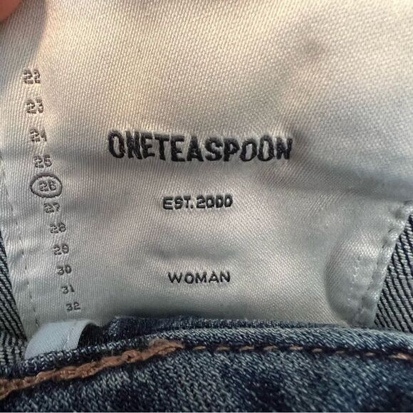 One Teaspoon 2020 Mini High Waist Denim Skirt in Superstar Blue size 26 - Picture 11 of 15